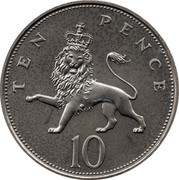 UK Ten Pence Elizabeth II 1986 KM# 938 TEN PENCE 10 coin reverse UK Ten Pence Elizabeth II 1986 KM# 938 TEN PENCE 10 coin reverse