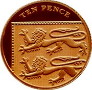 UK Ten Pence Royal Shield 2008 Proof KM# 1110b TEN PENCE coin reverse UK Ten Pence Royal Shield 2008 Proof KM# 1110b TEN PENCE coin reverse