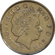 UK Ten Pence Royal Shield magnetic 2011 British Royal Mint KM# 1110d ELIZABETH∙II∙D∙G REG∙F∙D∙2011 IRB coin obverse UK Ten Pence Royal Shield magnetic 2011 British Royal Mint KM# 1110d ELIZABETH∙II∙D∙G REG∙F∙D∙2011 IRB coin obverse