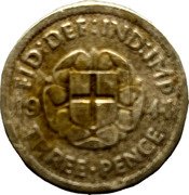 UK Three Pence George VI 1941 KM# 848 FID:DEF:IND:IMP *YEAR* K∙G THREE∙PENCE coin reverse UK Three Pence George VI 1941 KM# 848 FID:DEF:IND:IMP *YEAR* K∙G THREE∙PENCE coin reverse