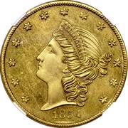 USA Twenty D. 1854 KM# 33.3 Kellogg & Company KELLOGG & CO coin obverse USA Twenty D. 1854 KM# 33.3 Kellogg & Company KELLOGG & CO coin obverse