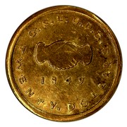 USA Twenty. Dollars 1849 KM# 107 Mormon Issues G. S. L. C. P. C. TWENTY. DOLLARS coin reverse USA Twenty. Dollars 1849 KM# 107 Mormon Issues G. S. L. C. P. C. TWENTY. DOLLARS coin reverse