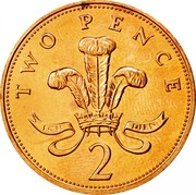 UK Two Pence Elizabeth II 1982 Proof KM# 928 TWO PENCE ICH DIEN 2 coin reverse UK Two Pence Elizabeth II 1982 Proof KM# 928 TWO PENCE ICH DIEN 2 coin reverse