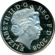 UK Two Pence Elizabeth II 2008 Proof KM# 1108a ELIZABETH∙II∙D∙G REG∙F∙D∙2008 IRB coin obverse UK Two Pence Elizabeth II 2008 Proof KM# 1108a ELIZABETH∙II∙D∙G REG∙F∙D∙2008 IRB coin obverse