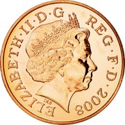 UK Two Pence Shield of the Royal Arms puzzle 2/6 2008 Proof KM# 1108 ELIZABETH∙II∙D∙G REG∙F∙D∙2009 IRB coin obverse UK Two Pence Shield of the Royal Arms puzzle 2/6 2008 Proof KM# 1108 ELIZABETH∙II∙D∙G REG∙F∙D∙2009 IRB coin obverse