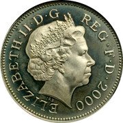 UK Two Pence Welsh Plumes and Crown 2000 KM# 987b ELIZABETH∙II∙D∙G REG∙F∙D∙2008 IRB coin obverse UK Two Pence Welsh Plumes and Crown 2000 KM# 987b ELIZABETH∙II∙D∙G REG∙F∙D∙2008 IRB coin obverse