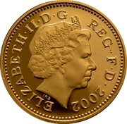 UK Two Pence Welsh Plumes and Crown 2002 British Royal Mint Proof KM# 987c ELIZABETH II D G REG F D 2002 IRB coin obverse UK Two Pence Welsh Plumes and Crown 2002 British Royal Mint Proof KM# 987c ELIZABETH II D G REG F D 2002 IRB coin obverse