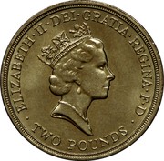 UK Two Pounds 13th Commonwealth Games, Edinburgh 1986 KM# 947 ELIZABETH∙II∙DEI∙GRATIA∙REGINA∙F∙D ∙ TWO POUNDS ∙ RDM coin obverse UK Two Pounds 13th Commonwealth Games, Edinburgh 1986 KM# 947 ELIZABETH∙II∙DEI∙GRATIA∙REGINA∙F∙D ∙ TWO POUNDS ∙ RDM coin obverse