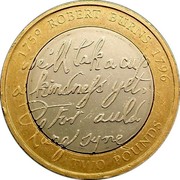 UK Two Pounds 250th Anniversary of the Birth of Robert Burns 2009 British Royal Mint Proof KM# 1116 1759 ROBERT BURNS 1796 WE'LL TAK A CUP OF KINDNESS YET, O FOR AULD LANG SYNE TWO POUNDS coin reverse UK Two Pounds 250th Anniversary of the Birth of Robert Burns 2009 British Royal Mint Proof KM# 1116 1759 ROBERT BURNS 1796 WE'LL TAK A CUP OF KINDNESS YET, O FOR AULD LANG SYNE TWO POUNDS coin reverse