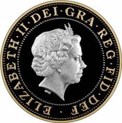 UK Two Pounds 50th Anniversary of the Discovery of DNA (2003) British Royal Mint Proof KM# 1037a ELIZABETH∙II∙DEI∙GRA∙REG∙FID∙DEF ∙ IRB coin obverse UK Two Pounds 50th Anniversary of the Discovery of DNA (2003) British Royal Mint Proof KM# 1037a ELIZABETH∙II∙DEI∙GRA∙REG∙FID∙DEF ∙ IRB coin obverse