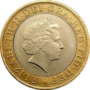 UK Two Pounds Charles Darwin 2009 KM# 1115 ELIZABETH∙II∙DEI∙GRA∙REG∙FID∙DEF ∙ IRB coin obverse UK Two Pounds Charles Darwin 2009 KM# 1115 ELIZABETH∙II∙DEI∙GRA∙REG∙FID∙DEF ∙ IRB coin obverse