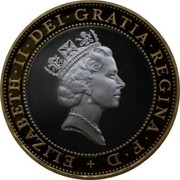 UK Two Pounds History of Technological Achievement 1997 Proof KM# 976a ELIZABETH∙II∙DEI∙GRATIA∙REGINA∙F∙D + RDM coin obverse UK Two Pounds History of Technological Achievement 1997 Proof KM# 976a ELIZABETH∙II∙DEI∙GRATIA∙REGINA∙F∙D + RDM coin obverse