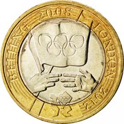 UK Two Pounds Olympiad Handover 2008 Proof KM# 1106 BEIJING 2008 LONDON 2012 coin reverse