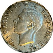 UK Two Shillings Florin 1945 KM# 855 GEORGIVS VI D:G:BR:OMN:REX HP coin obverse UK Two Shillings Florin 1945 KM# 855 GEORGIVS VI D:G:BR:OMN:REX HP coin obverse