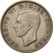 UK Two Shillings Florin 1948 KM# 865 GEORGIVS VI D:G:BR:OMN:REX HP coin obverse UK Two Shillings Florin 1948 KM# 865 GEORGIVS VI D:G:BR:OMN:REX HP coin obverse