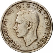 UK Two Shillings Florin 1950 KM# 878 GEORGIVS VI D:G:BR:OMN:REX HP coin obverse UK Two Shillings Florin 1950 KM# 878 GEORGIVS VI D:G:BR:OMN:REX HP coin obverse