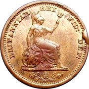 UK 1/2 Farthing George IV 1830 Large date KM# 704.2 BRITANNIAR: REX FID: DEF: coin reverse UK 1/2 Farthing George IV 1830 Large date KM# 704.2 BRITANNIAR: REX FID: DEF: coin reverse