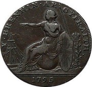 UK 1/2 Penny (Glamorganshire - Glamorgan / Jestyn) Y ∙ BRENHIN ∙ AR ∙ GYFRAITH. 1795 coin reverse UK 1/2 Penny (Glamorganshire - Glamorgan / Jestyn) Y ∙ BRENHIN ∙ AR ∙ GYFRAITH. 1795 coin reverse