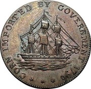 UK 1/2 Penny Gloucestershire - Badminton 1796  CORN IMPORTED BY GOVERNMENT 1796 coin obverse UK 1/2 Penny Gloucestershire - Badminton 1796  CORN IMPORTED BY GOVERNMENT 1796 coin obverse