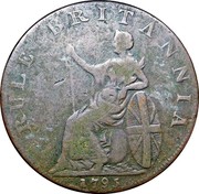 UK 1/2 Penny (Hampshire - Portsmouth / John Howard) RULE BRITANNIA 1795 coin reverse UK 1/2 Penny (Hampshire - Portsmouth / John Howard) RULE BRITANNIA 1795 coin reverse