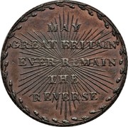 UK 1/2 Penny (Map of France) MAY GREAT BRITAIN EVER REMAIN THE REVERSE coin reverse