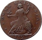 UK 1/2 Penny Middlesex - For General Convenience 1797  * * RULE BRITANIA * * 1797 coin reverse UK 1/2 Penny Middlesex - For General Convenience 1797  * * RULE BRITANIA * * 1797 coin reverse