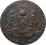 UK 1/2 Penny (Middlesex - Freemasons) 24 NOV 1790 PRINCE OF WALES ELECTED G M coin obverse UK 1/2 Penny (Middlesex - Freemasons) 24 NOV 1790 PRINCE OF WALES ELECTED G M coin obverse