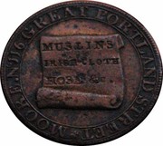 UK 1/2 Penny Middlesex - Moore's Lace Manufactory 1795  MOORE.N°116 GREAT PORTLAND STREET MUSLINS IRISH CLOTH HOSE &C coin reverse UK 1/2 Penny Middlesex - Moore's Lace Manufactory 1795  MOORE.N°116 GREAT PORTLAND STREET MUSLINS IRISH CLOTH HOSE &C coin reverse