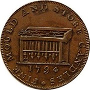 UK 1/2 Penny (Middlesex - Shackelton's) FINE MOULD AND STORE CANDLES 1794. coin reverse UK 1/2 Penny (Middlesex - Shackelton's) FINE MOULD AND STORE CANDLES 1794. coin reverse