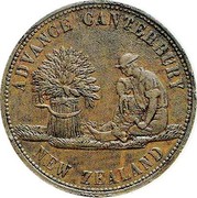 New Zealand 1/2 Penny Reece / Edward - Christchurch (1860-1867) KM# Tn61.1 ADVANCE CANERBURY NEW ZEALAND coin reverse New Zealand 1/2 Penny Reece / Edward - Christchurch (1860-1867) KM# Tn61.1 ADVANCE CANERBURY NEW ZEALAND coin reverse