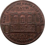 UK 1/2 Penny (Somerset - Bath / F. Heath) WEST FRONT OF NEW PUMP ROOM BATH. HEATH ∙ 1795 IRONMONGER ∙ & C ∙ coin reverse UK 1/2 Penny (Somerset - Bath / F. Heath) WEST FRONT OF NEW PUMP ROOM BATH. HEATH ∙ 1795 IRONMONGER ∙ & C ∙ coin reverse