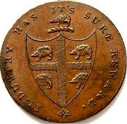 UK 1/2 Penny (Warwickshire - Birmingham) INDUSTRY HAS IT'S SURE REWARD. coin obverse