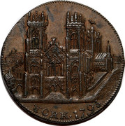 UK 1/2 Penny Yorkshire - York / Clifford's Tower 1795  YORK ∙ 1795 coin obverse UK 1/2 Penny Yorkshire - York / Clifford's Tower 1795  YORK ∙ 1795 coin obverse