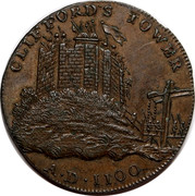 UK 1/2 Penny Yorkshire - York / Clifford's Tower 1795  CLIFFORD'S TOWER A∙D∙1100 coin reverse UK 1/2 Penny Yorkshire - York / Clifford's Tower 1795  CLIFFORD'S TOWER A∙D∙1100 coin reverse