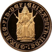 UK 1/2 Sovereign 500th Anniversary of the Gold Sovereign 1989 Proof KM# 955 ELIZABETH∙II∙DEI∙GRA∙REG∙FID∙DIF coin obverse UK 1/2 Sovereign 500th Anniversary of the Gold Sovereign 1989 Proof KM# 955 ELIZABETH∙II∙DEI∙GRA∙REG∙FID∙DIF coin obverse