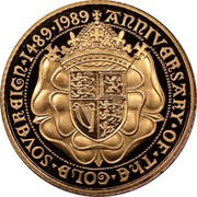 UK 1/2 Sovereign 500th Anniversary of the Gold Sovereign 1989 Proof KM# 955 AnnIVERSARY∙OF∙ThE∙GOLD∙SOVEREIGn∙1489∙1989 coin reverse UK 1/2 Sovereign 500th Anniversary of the Gold Sovereign 1989 Proof KM# 955 AnnIVERSARY∙OF∙ThE∙GOLD∙SOVEREIGn∙1489∙1989 coin reverse