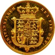 UK 1/2 Sovereign Pattern 1825 KM# Pn89 BRITANNIARUM REX FID: DEF: coin reverse UK 1/2 Sovereign Pattern 1825 KM# Pn89 BRITANNIARUM REX FID: DEF: coin reverse