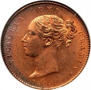 UK 1/3 Farthing Victoria 1844 KM# 743 VICTORIA DEI GRATIA 1844 coin obverse