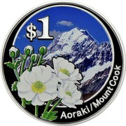 New Zealand $1 Aoraki 2007 Proof KM# 232 $1 AORAKI/MOUNT COOK coin reverse New Zealand $1 Aoraki 2007 Proof KM# 232 $1 AORAKI/MOUNT COOK coin reverse