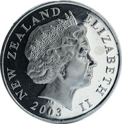 New Zealand $1 Aragorns Coronation 2003 (l) Proof KM# 247 NEW ZEALAND ELIZABETH II 2003 IRB coin obverse New Zealand $1 Aragorns Coronation 2003 (l) Proof KM# 247 NEW ZEALAND ELIZABETH II 2003 IRB coin obverse
