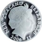 New Zealand $1 Aslan 2006 (c) Proof KM# 287 NEW ZEALAND ELIZABETH II 2006 IRB coin obverse