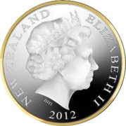 New Zealand $1 Bilbo Baggins embarking on his journey 2012 Proof KM# 372 NEW ZEALAND ELIZABETH II 2012 IRB coin obverse New Zealand $1 Bilbo Baggins embarking on his journey 2012 Proof KM# 372 NEW ZEALAND ELIZABETH II 2012 IRB coin obverse