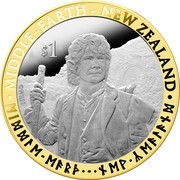 New Zealand $1 Bilbo Baggins embarking on his journey 2012 Proof KM# 372 MIDDLE-EARTH - NEW ZEALAND $1 coin reverse New Zealand $1 Bilbo Baggins embarking on his journey 2012 Proof KM# 372 MIDDLE-EARTH - NEW ZEALAND $1 coin reverse