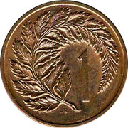 New Zealand 1 Cent Elizabeth II (2nd portrait) 1985 (o) KM# 31.2 1 JB coin reverse New Zealand 1 Cent Elizabeth II (2nd portrait) 1985 (o) KM# 31.2 1 JB coin reverse