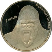 New Zealand 1 Dollar King Kong 2005 (w) KM# 159 © UNIVERSAL STUDIOS 1 DOLLAR coin reverse New Zealand 1 Dollar King Kong 2005 (w) KM# 159 © UNIVERSAL STUDIOS 1 DOLLAR coin reverse