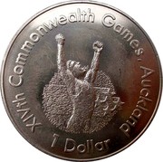 New Zealand 1 Dollar XIV Commonwealth Games - Runner 1989 (c) KM# 67 XIVTH COMMONWEALTH GAMES, AUCKLAND 1 DOLLAR coin reverse