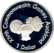 New Zealand 1 Dollar XIV Commonwealth Games WeightLifter 1989 Proof KM# 70a XIVTH COMMONWEALTH GAMES, AUCKLAND 1 DOLLAR coin reverse New Zealand 1 Dollar XIV Commonwealth Games WeightLifter 1989 Proof KM# 70a XIVTH COMMONWEALTH GAMES, AUCKLAND 1 DOLLAR coin reverse