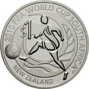 New Zealand $1 FIFA-Championship 2010 in South Africa 2009 (m) Prooflike KM# 333 2010 FIFA WORLD CUP SOUTH AFRICA™ NEW ZEALAND $1 coin reverse New Zealand $1 FIFA-Championship 2010 in South Africa 2009 (m) Prooflike KM# 333 2010 FIFA WORLD CUP SOUTH AFRICA™ NEW ZEALAND $1 coin reverse