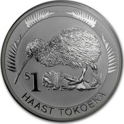 New Zealand $1 Haast Tokoeka 2008 (w) KM# 309 $1 HAAST TOKOEKA coin reverse New Zealand $1 Haast Tokoeka 2008 (w) KM# 309 $1 HAAST TOKOEKA coin reverse