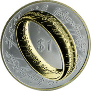 New Zealand $1 Lord of the Rings 2003 (l) Proof KM# 141a $1 coin reverse New Zealand $1 Lord of the Rings 2003 (l) Proof KM# 141a $1 coin reverse